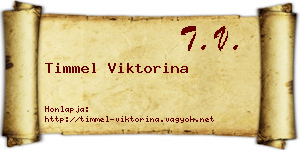 Timmel Viktorina névjegykártya